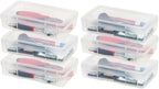 IRIS USA Clear Storage Cases, 6-Pack, |Made in USA|, Plastic Bead Organizing Containers with Snap Lid for Arts, Crafts, Ephemera, Stickers, & Dance Cheer, Clear - Medium