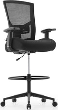 500lbs Drafting Chair,Big and Tall Office Chair for Standing Desk with Wide Seat,2D Adjustable Lumbar Support,Ergonomic Office Chair with Footrest for Home,Drawing or Counter Height Use