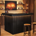Tribesigns L-Shaped Home Bar Unit, 4-Tier Corner Liquor Bar Table with Storage Shelves and Wine Glasses Holder, Industrial Wine Cabinet Reception Desk for Home Pub (1, Black)
