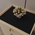 Leather Nightstand Cover,1.8mm Thick,15.75x23.6 Inch end Table Cover,Side Table Cover,Bedside Table Cover,Bedside Tablecloth.(Black+Black,15.75x23.6)