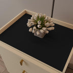 Leather Nightstand Cover,1.8mm Thick,15.75x23.6 Inch end Table Cover,Side Table Cover,Bedside Table Cover,Bedside Tablecloth.(Black+Black,15.75x23.6)