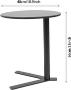C Shaped End Table, Space Saving Round Sofa Side Tables Couch Table w/ Y-shaped Base, TV Tray Table, Eating Drinking Coffee Table Laptop Desk for Home Living Room Office Bedroom Study Room (Black)