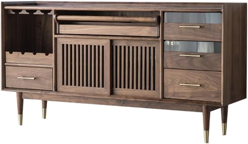 Entryway Cabinet Black Walnut Sideboard Dining Room Multifunctional Storage Cabinet Living Room Decorative Cabinet Kitchen Buffet Cabinet Sideboard Storage Cabinet