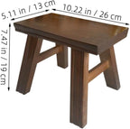Small Wooden Bench for Boy Girl Versatile Foot Stool for High Beds Bathroom Plant Stand Shoe Changing Rustic Ages Construction