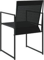 Patio Chairs 4 Pack Black Steel Textilene Sling Chairs with Foldable Backrest for Compact Storage