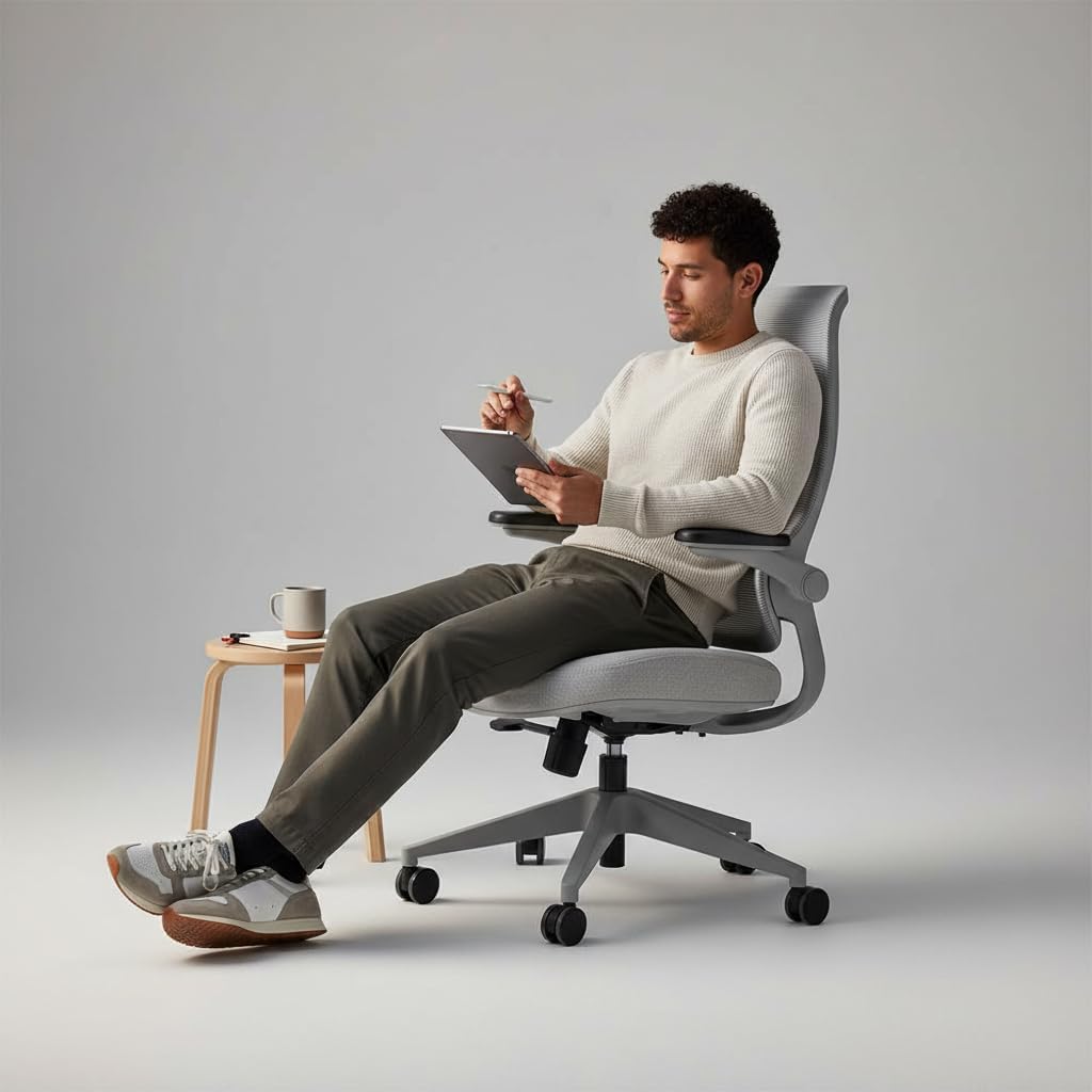 Sunaofe Resistance Ergonomic Office Chair with 135° Recline, 3D Armrests, Breathable Mesh & Adaptive Lumbar Support - 5 Year Warranty