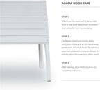 Outdoor Ottoman, Solid Wood and Acacia, White Finish, 21.6" W x 21.06" D x 13.7" H, Sturdy Transitional Patio Footrest, Ideal for Adirondack Chair or Outdoor Furniture Use