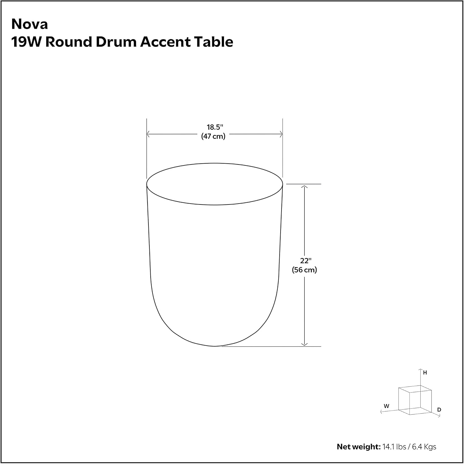 SIMPLIHOME Nova Metal Table - 19 inch Wide Solid Iron Drum Accent Table in Smoke Grey Ombre, Boho Sculptural End Table for Living Room with Hand-Hammered Design and Metallic Finish, Assembled