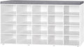 DINZI LVJ Shoe Storage Bench, 20-Cubby Shoe Rack Bench with Cushion, Fully Adjustable Shelves, Shoe Organizer for Closet, Entryway, Mudroom, Hallway and Garage, White