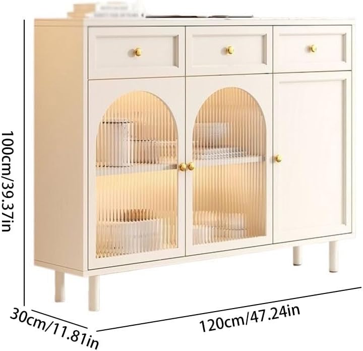 Entryway Cabinet Fashion Simple Cream Style Dining Sideboard Living Room Tea Cabinet Storage Cabinet Kitchen Storage Cabinet Sideboard Storage Cabinet(C)