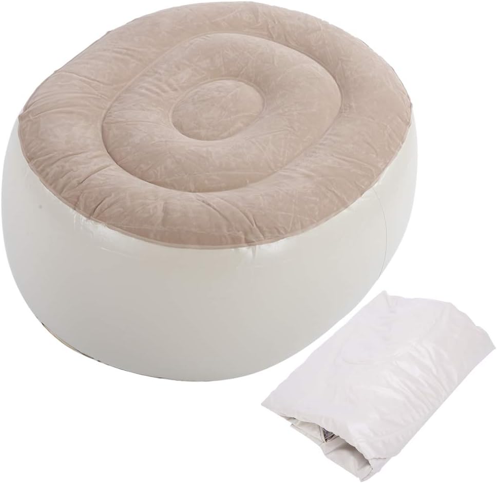 Inflatable Foot Stool PVC Air Inflatable Stool Ottoman Chair for Dorm or Outdoor Camping or Sports