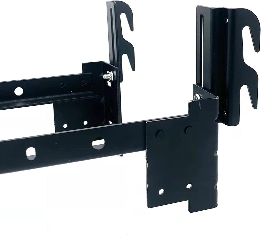 2Pcs #711 Bolt-On to Hook-On Bed Frame Conversion Brackets for Headboard or Footboard,Bed Hook Adapter kit with Hardware, Hook on Bed Rails Brackets(Black)