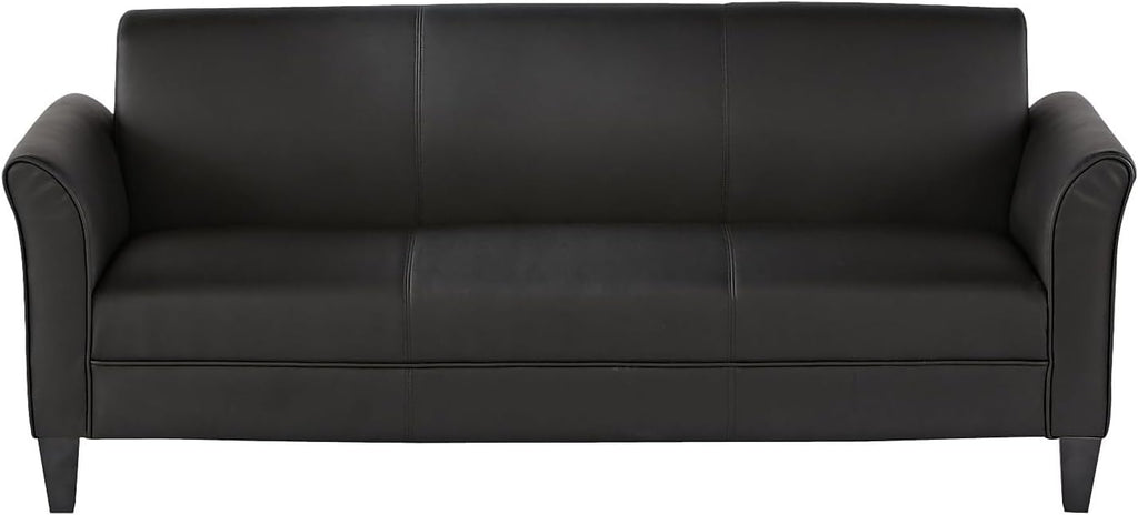 Alera ALERL21LS10B Reception Lounge Sofa Series 77 in. x 31.5 in. x 32 in. 3-Cushion Sofa - Black
