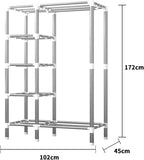 Creativity Assemble Cloth Hangers Stable Open Home Wardrobe Partition Storage Box,Portable Wardrobe(172 * 102 * 45CM)