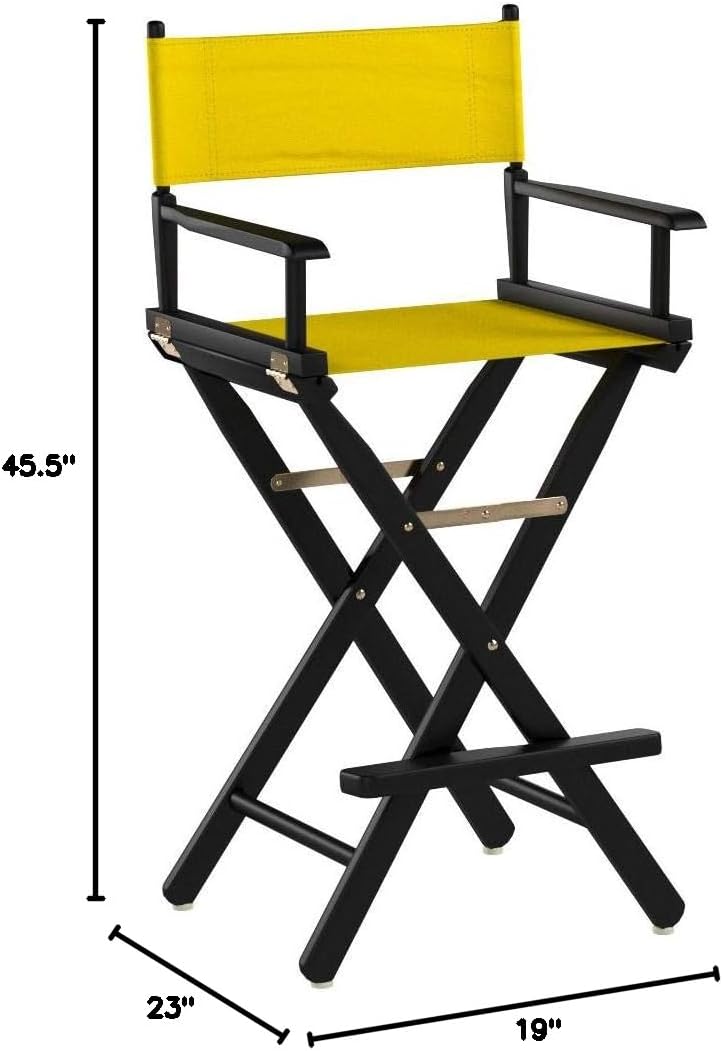 Casual Home 230-02/021-34 Director Chair 30" - Bar Height BlackFrame/Gold Canvas