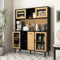 59in H Pantry Cabinet with Charging Station, Buffet Sideboard for Coffee Maker & Toaster, Large Cupboard for Snacks, Spices & Wine for Kitchen, Dining Room & Coffee Bar, White