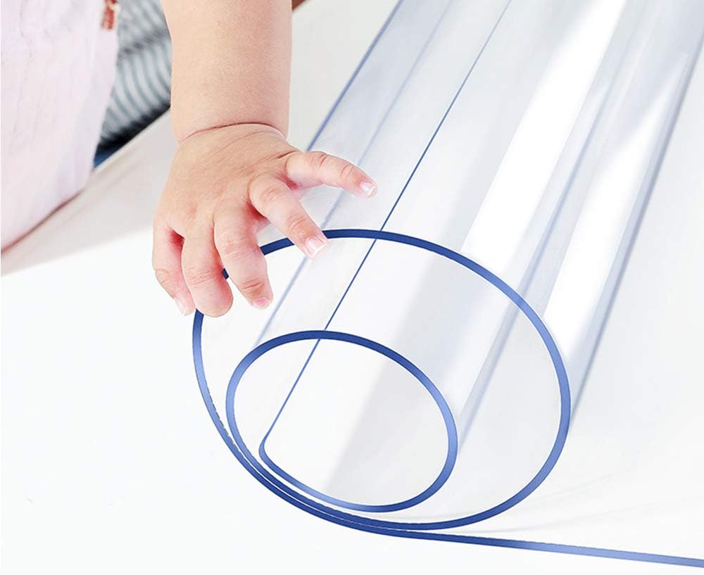 14x24 in Office Desk Blotter Mat Clear Plastic Table Protector Cover Pad PVC Transparent Topper Surface Proection Pad Anti Scratch Table Mat Glass Dinner End Waterproof Easy Clean