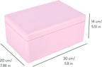 Creative Deco Large Pink Wooden Box Storage with Hinged Lid | 11.8x7.87x5.51in (+-0.5) | Keepsake Gift Box for Tool Dog Toy Kitchen Storage | ROUGH UNSANDED Wood Chest Trunk