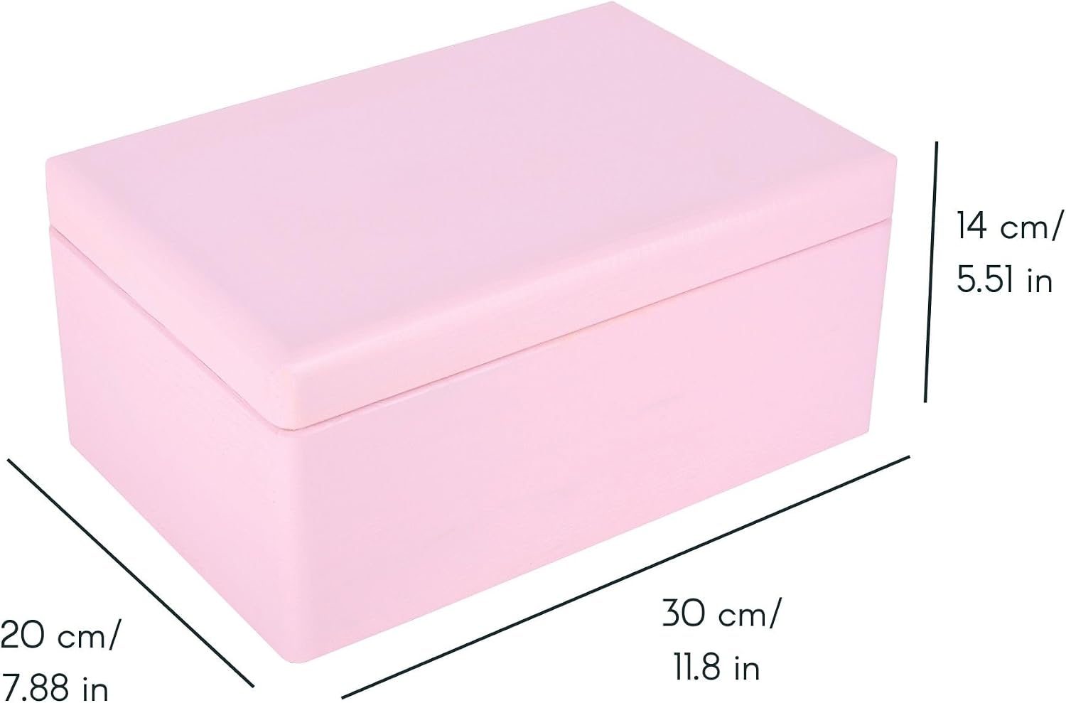 Creative Deco Large Pink Wooden Box Storage with Hinged Lid | 11.8x7.87x5.51in (+-0.5) | Keepsake Gift Box for Tool Dog Toy Kitchen Storage | ROUGH UNSANDED Wood Chest Trunk