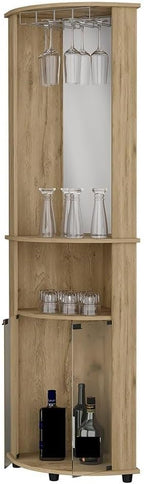 Storage Cabinet 2-Shelf Corner Wine Cabinet with Glass Rack, Tall Pantry Sideboard for Living Room Kitchen,for Kitchen Home