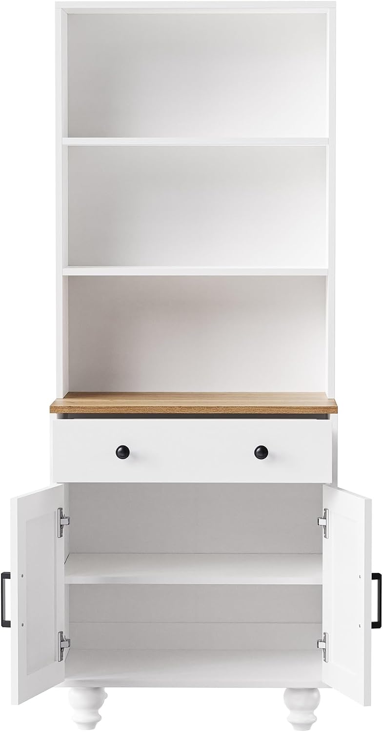 Farmhouse Storage Cabinet, Modern Kitchen Pantry Cabinet with Adjustable Shelves, 5 Tier Bookshelf for Living Room,for Kitchen Home