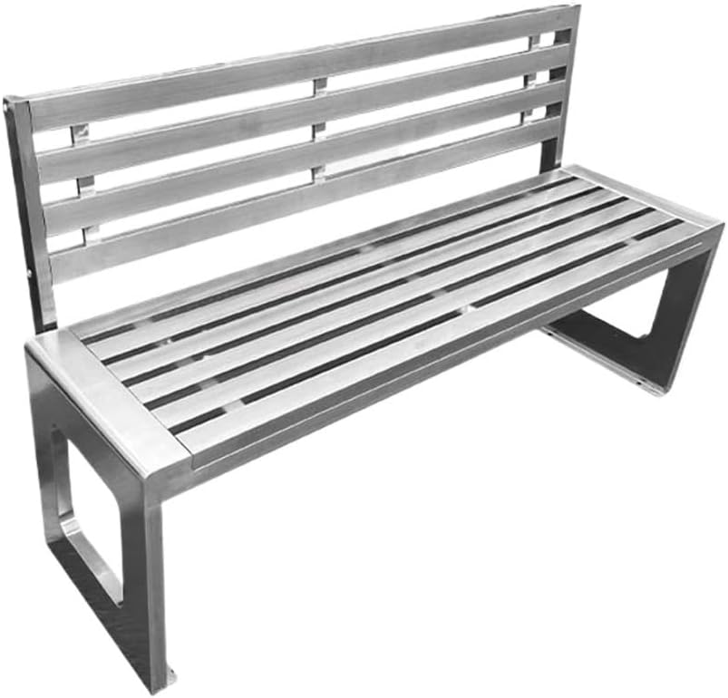 Garden Outdoor Backrest Bench, Stainless Steel Garden Chair, for Balcony Terrace Leisure Benchs Seat(XS)