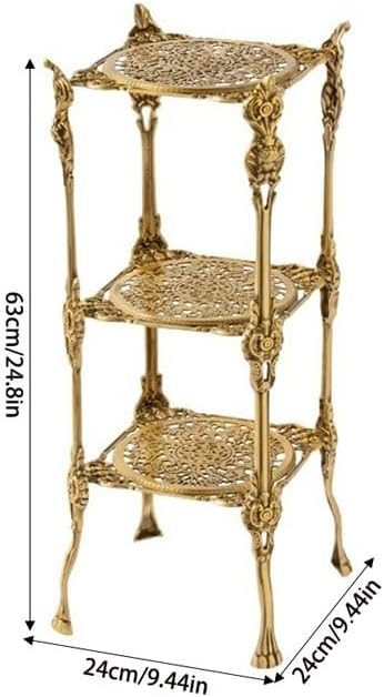 Nordic Home Living Room Metal Floor Rack Multi-Layer Hollow Shape Storage Light Luxury Side Table
