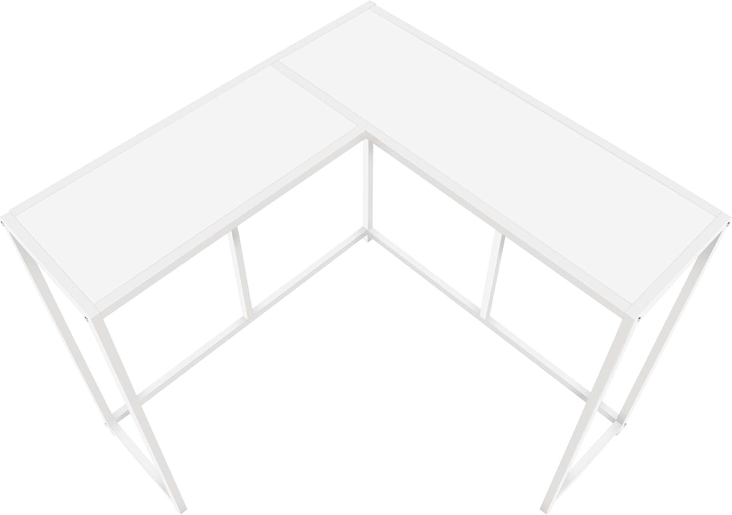 32” Tall Narrow Table, L-Shaped Thin Table for Corner, Narrow Console Table for Entryway Living Room Small Hallway, Easy Assembly (White)