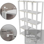 Madesa Kitchen Pantry Storage Rack with 10 Open Shelves 47" L Multiuse Modular Cabinet for Kitchen Organization - White