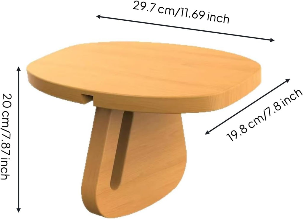 Qianly Wooden Mindfulness Stool Wood Finish Meditation Stool Oval Seat Exercise Accessory for Balance Training