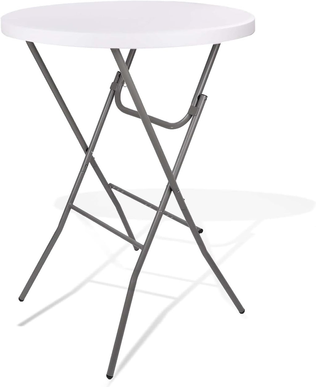 Lakhow Cocktail Table 28in Folding Round High Top Indoor Outdoor with Removable Legs, Tall Bistro Foldable Bar Height Table for Parties, Patio, Backyard, Dining Room, Events, Black- 1PCS