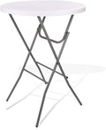 Lakhow Cocktail Table 28in Folding Round High Top Indoor Outdoor with Removable Legs, Tall Bistro Foldable Bar Height Table for Parties, Patio, Backyard, Dining Room, Events, Black- 1PCS