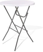 Lakhow Cocktail Table 28in Folding Round High Top Indoor Outdoor with Removable Legs, Tall Bistro Foldable Bar Height Table for Parties, Patio, Backyard, Dining Room, Events, Black- 1PCS