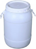 Large Capacity Container with Wide Opening HDPE Storage Drum Secure Lid Multipurpose Barrel Suitable for Organizing Edible Ingredients Water Storage Household Supplies, White, 35L