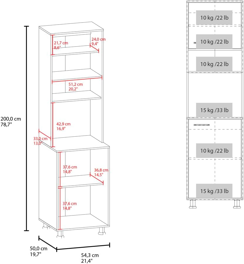 21.4" D*19.7" W*78.7" H Corner Freestanding Kitchen Pantry with 4 Shelves, 2 Single Doors, Rectangular Storage Cabinet, Modern Minimalist, for Living Room, Dining Room, White