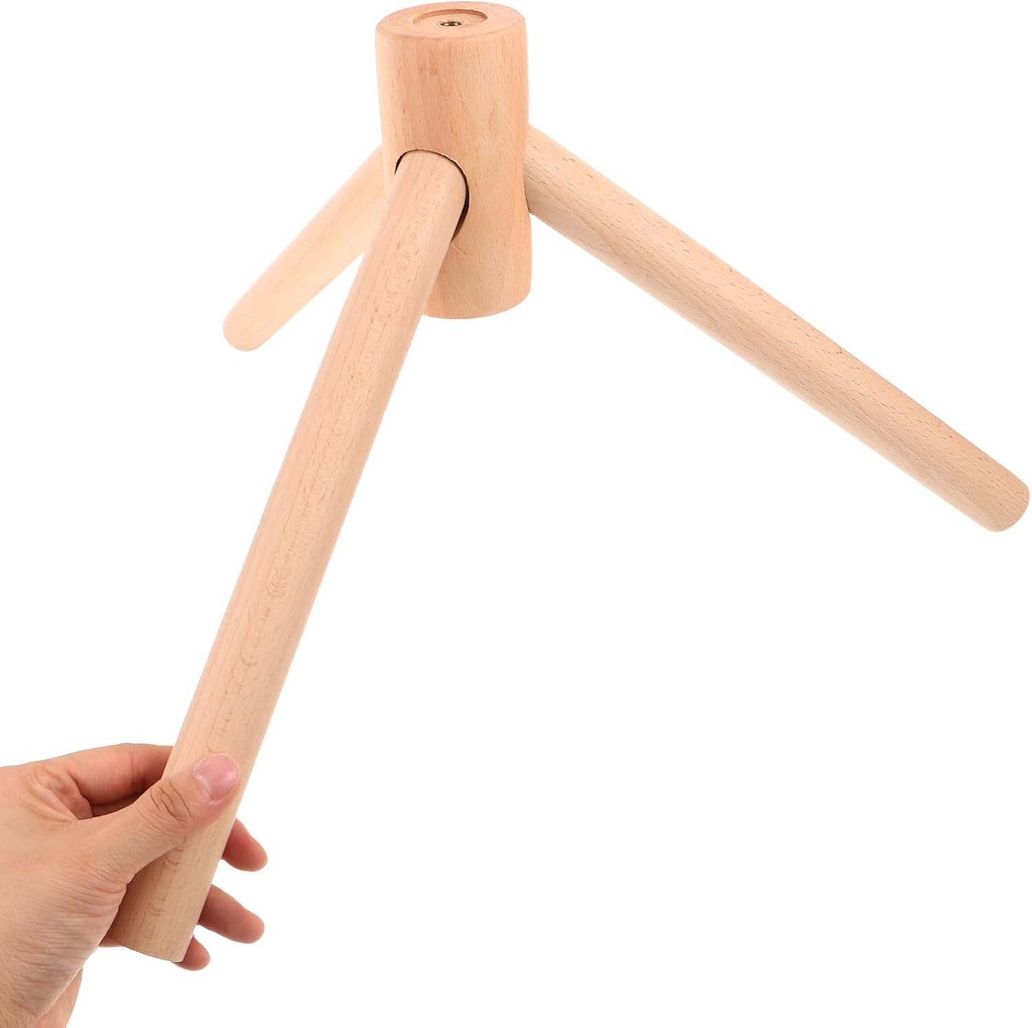 KICHOUSE 1 Piece Wooden Coat Rack Base Floor-Support Tripod Attachment Replacement Parts for Living Room Bedroom Coat Stand Bottom 16 Inch