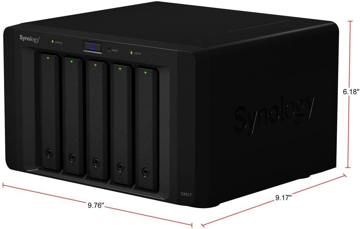 Synology 5bay Expansion Unit DX517 (Diskless) 157 mm x 248 mm x 233 mm