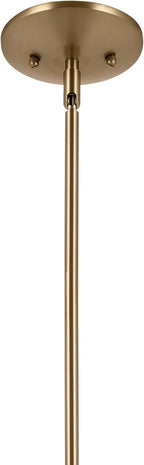 Kichler Deela Single Pendant Light Fixture for Kitchen Island with Satin Etched Cased Opal Glass in Champagne Bronze, Modern Hanging Lamp (7" x 17"), 52529CPZ
