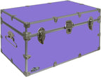 C&N Footlockers - Large Undergrad Storage Trunk - Made in the USA - Only STEEL Footlocker on Amazon - Durable Chest with Lid Stay - 32 x 18 x 16.5 Inches (Lilac)