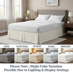 Luxury Pleated Bed Skirt King - 16" Drop Tailored Drop Box Pleated Styling Dust Ruffle - Hotel Quality 1800 Ultra-Soft Brushed Microfiber Bedskirt with Split Corners - Ivory