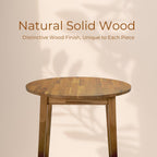 ARROWSTONE Nakina Solid Acacia Wood Round Dining Table, Ideal for Dining Room, Kitchen, Living Room