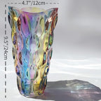 Unbreakable Flower Glass Vase 3.5lb 9.5inch Sparkle vase Bohemian Style, for Centerpieces,Kitchen,Office, Living Room,Wedding,Perfect Home Decor Glass Vase (Sparkle Color)