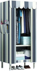 Portable Canvas Wardrobe 66x45x170CM - Large Capacity Multifunctional Clothes Closet with Steel Frame - -Saving Fabric Storage Cabinet for nizing Clothes and Accessories