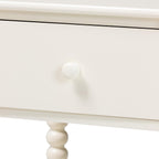 Baxton Studio Rimona End Table with Bobbin Legs - 1-Drawer Accent Table with Spindle Turned Legs and Open Shelf, Cottage Farmhouse Style Side Table for Living Room