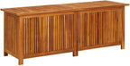 Solid Acacia Wood Patio Storage Box 59.1x19.7x22.8 Inches, Waterproof Outdoor Storage Box with Gas-Lift Lid, Bench and Side Table for Cushions, Pillows, Garden Tools
