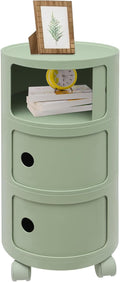 3 Tier Rounded Cabinet,Round Nightstand Detachable End Table with Storage Lightweight Side Table Storage for Living Room Bedroom Bathroom Kitchen