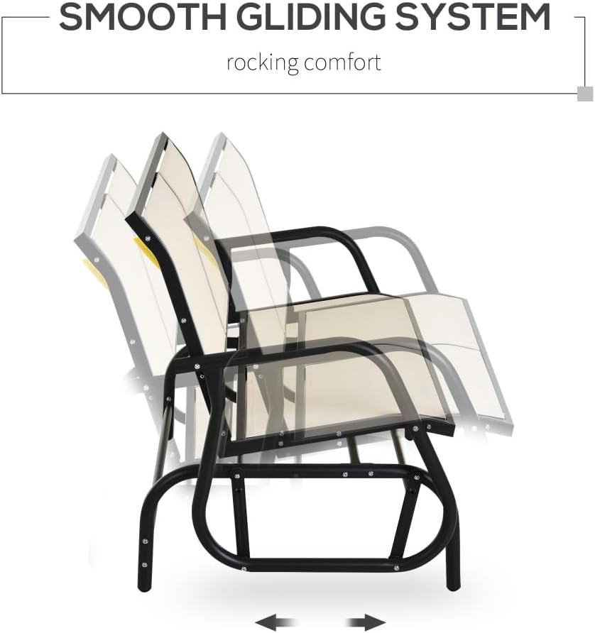 2-Person Outdoor Glider Chair with Steel F