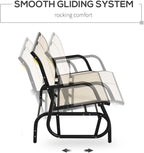2-Person Outdoor Glider Chair with Steel F