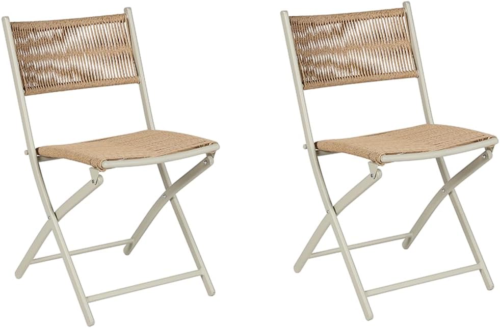 All-Weather Wicker Folding Outdoor Chairs, Rattan Chair Set of 2,Wicker Folding Outdoor Chairs for Garden, Balcony, Patio, Lawn and Indoor Use
