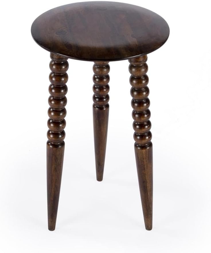 Starlight Canyon Home Round Side Table – Small Circle Compact Accent Side Table in Mango Wood for Living Room or Bedroom